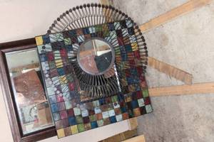 lot 42 image: Lot of Mirror, art, Hanging Items Tile Art Wall art