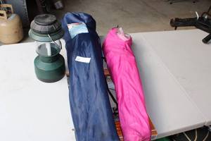 lot 62 image: Camping Chairs and Coleman  Lantern