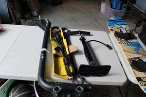lot 63 image: Bike Car Rack Adapter pieces & Pump