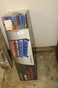 lot 107 image: 24 Bin storage rack Tool Shop New in box