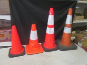 lot 6 image: (BS) 4 Warning Safety Cones 28 and...