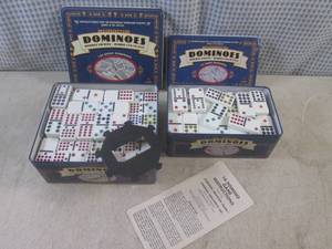 lot 122 image: (BS) 2 Dominoes Game Sets in Metal ...