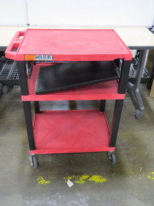 lot 70 image: Uline 3 Shelf Utility Cart - 27 x 18 x 34