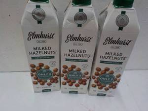 lot 8 image: 3 Elmhurst Milked Hazelnuts 32 oz P...
