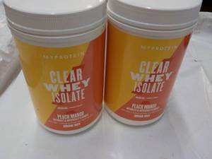 lot 30 image: 2 Clear Whey Isolate Peach Mango Dr...