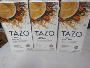 lot 68 image: 3 Tazo Classic Chai Latte 32 oz eac...