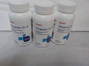 lot 99 image: 3 GNC Vitamin D3 100 tablets each...