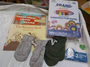 lot 214 image: Construction Paper, 2 Books, 2 pair...