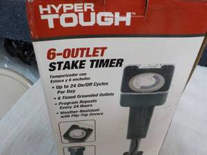 lot 239 image: Hyper Tough 6 Outlet Stake Timer...