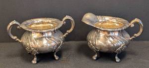lot 3 image: Pair of Scandinavian 830 Sterling Silver Sugar and Creamer Set
