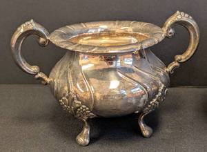 Pair of Scandinavian 830 Sterling Silver Sugar and Creamer Set