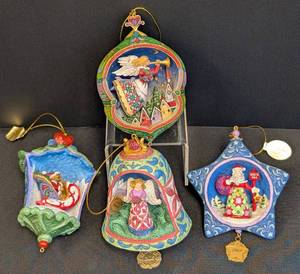 lot 53 image: Four Jim Shore Heartwood Creek Christmas Ornaments