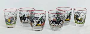 lot 66 image: Vintage Libby Cowboy Glass Set