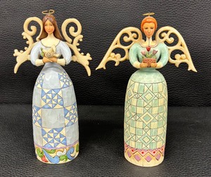 lot 81 image: Jim Shore Heartwood Creek Angel of Peace & Jim Shore Heartwood Create Friendship Angel Figurine