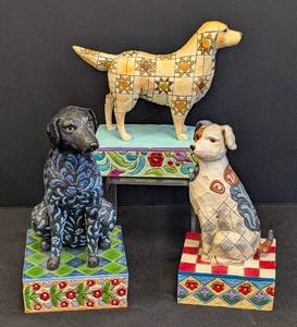 lot 74 image: Three Jim Shore Heartwood Creek Dog Figurines
