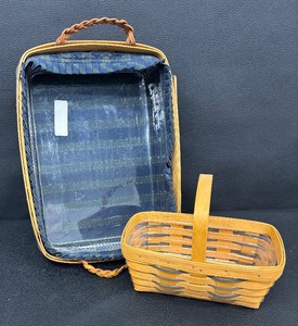 lot 93 image: Two Vintage Handcrafted Longaberger Baskets