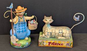 lot 75 image: Pair of Jim Shore Heartwood Creek Cat Figurines