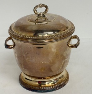lot 104 image: Vintage Silverplate Ice Bucket with Cover and Handles