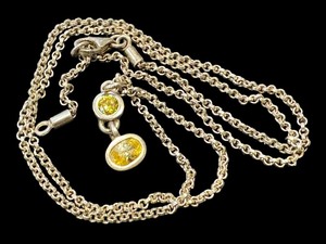 lot 18G image: 18 Sterling Silver Pendant Necklace with Yellow Gemstones