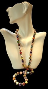 lot 39G image: Venetian Murano Sommerso Aventurine Glass Beaded Necklace