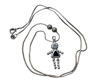 lot 41G image: Sterling Silver Necklace with Girl Pendant and 19-Inch Chain