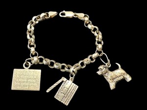 lot 44G image: Sterling Silver Charm Bracelet with Dog Charm, Clapperboard, and Friendship Plaque - 7