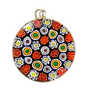 lot 45M image: Colorful Millefiori Pendant with Detailed Floral Motif