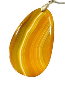 lot 47M image: Polished Agate Pendant with Natural Striations