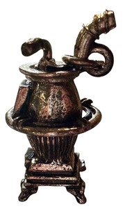 lot 50G image: Vintage BEAU Sterling Silver Wood Stove Charm