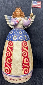 lot 57S image: Jim Shore Heartwood Creek I Pledge Allegiance To The Flag Figurine