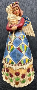 lot 106S image: Jim Shore Heartwood Creek Angel with Cat Figurine