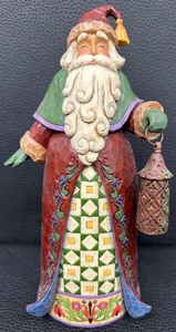 lot 157S image: Jim Shore Heartwood Creek Santa Holding a Lantern Figurine