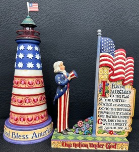 lot 135S image: Jim Shore Heartwood Creek One Nation Under God and I Pledge Figurines