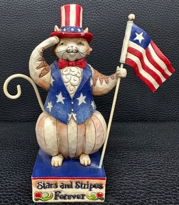 lot 150S image: Jim Shore Heartwood Creek Stars and Stripes Salute Figurine