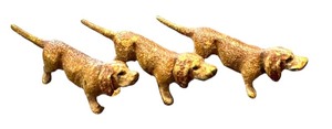 lot 12B image: Set of 3 Antique Cold-Painted Bronze Dachshund Figurines