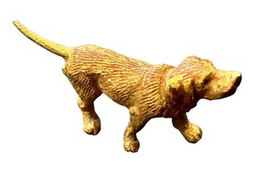 lot 14B image: Antique Cold Painted Bronze Miniature Dog Figurine