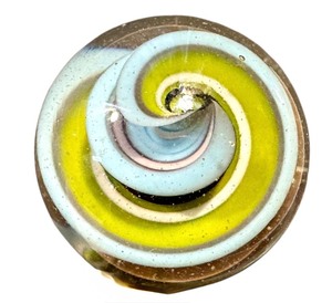 lot 18H image: Hand Blown Glass Marble with Swirl Design