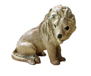 lot 20B image: Antique Austrian Cold Painted Bronze Miniature Lion