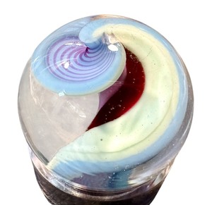 lot 24H image: Hand Blown Art Glass Marble with Swirl Design