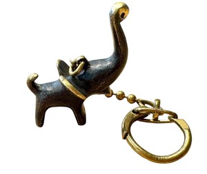 lot 47B image: Vintage Walter Bosse Brass Elephant Keychain