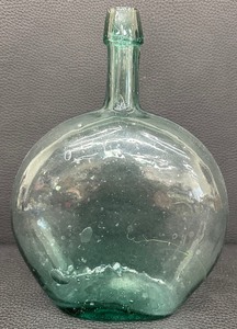 lot 154 image: Vintage Hand Blown Green Glass Bottle