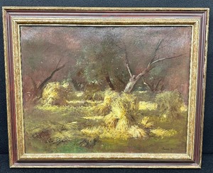 lot 89A image: Wheat Stacks #1 by Robert Maione (1932-1987) Oil on Canvas - Signed and Dated 1970