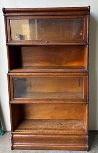 lot 9S image: Antique Globe Wernicke Stepback 4 Stack Bookcase