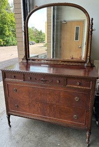 lot 17S image: Lovely Antique Dress with Five Drawers and Mirror