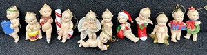 lot 51A image: The Danbury Mint Kewpie Christmas Ornament Collection with Bonus 1994 Ornament and Original Storage Box
