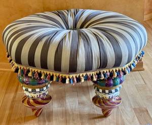 lot 3X image: Mackenzie-Childs On Wall Street Tuffet