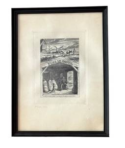 lot 4X image: Framed George Cruikshank Etching Puss in Boots, Limited Edition