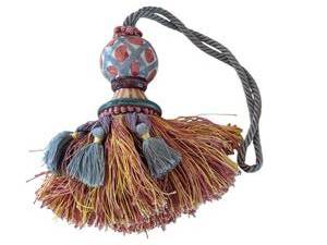 lot 16X image: Mackenzie Childs Decorative Tassel with Hand-Painted Detail