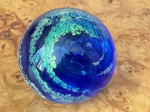 lot 20X image: Handcrafted Blue Art Glass Paperweight