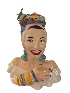 lot 40X image: Carmen Miranda Style Fruit Topped Ceramic Cookie Jar